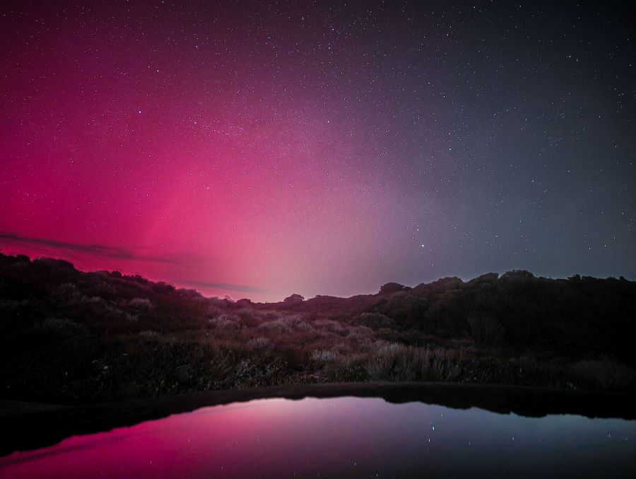 Aurora boreale dalla Sardegna