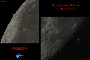 Occultazione di Saturno (ingresso e uscita) 21 agosto 2024