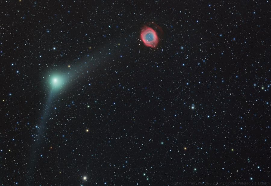 Cometa C/2013 X1 PanSTARRS e nebulosa Helix