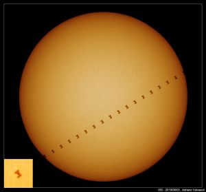 Transito ISS sul disco solare