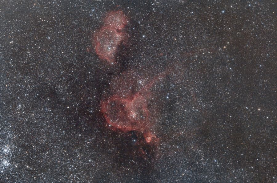 Grande campo su Nebulosa Cuore, Anima e doppio ammasso di Perseo