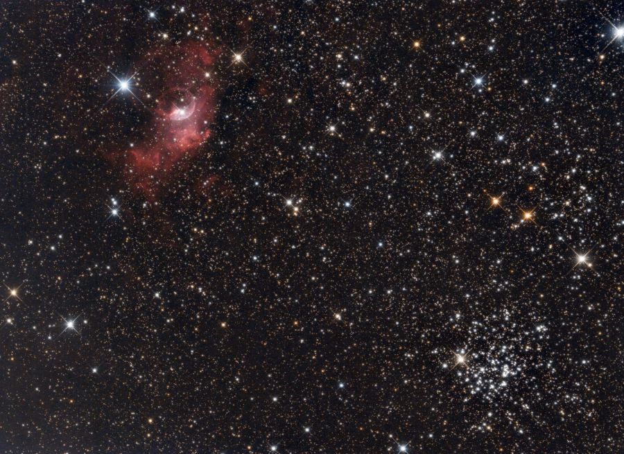 Nebulosa Bolla e ammasso "sale e pepe"