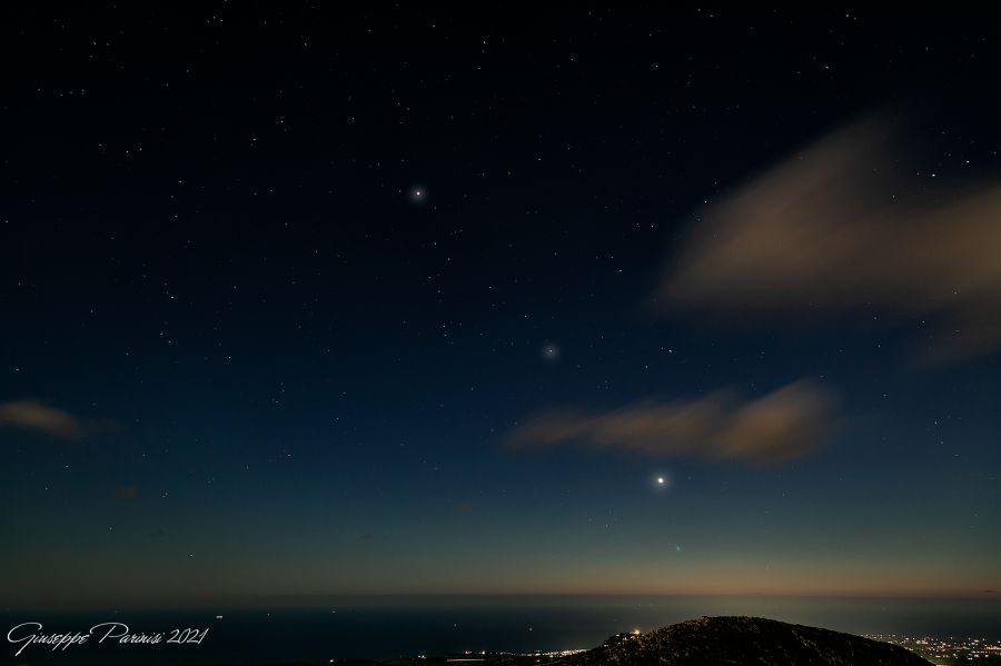 Allineamento planetario e Cometa Leonard