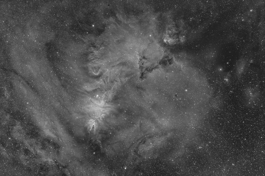 Monoceros OB1 Molecolar Clouds in H-alpha