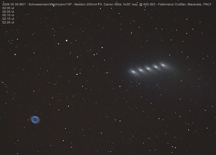 Cometa Schwassmann-Wachmann 73P ed M57