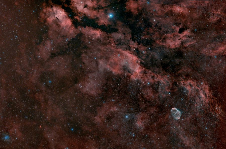 Campo nebulare del Cigno e nebulosa Crescent Ngc6888