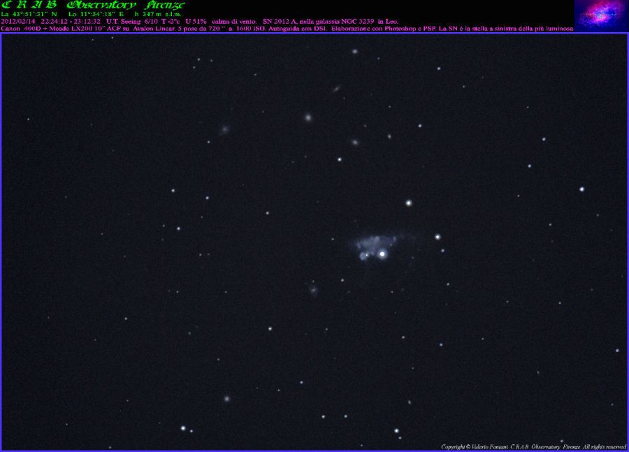 Supernova 2012 A in NGC 3239