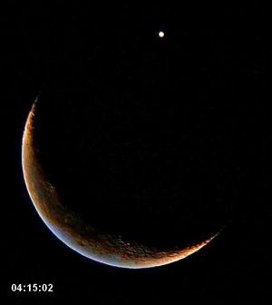 Occultazione di Giove con Luna a colori