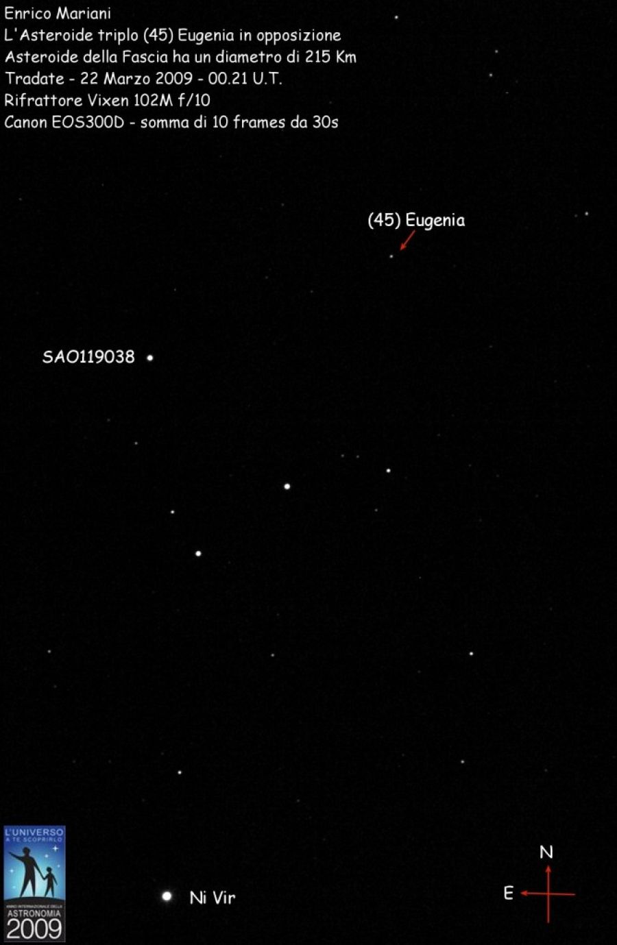 Opposizione Asteroide 45 Eugenia