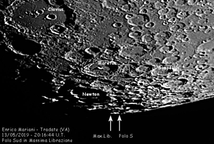 Polo Sud della Luna in massima Librazione