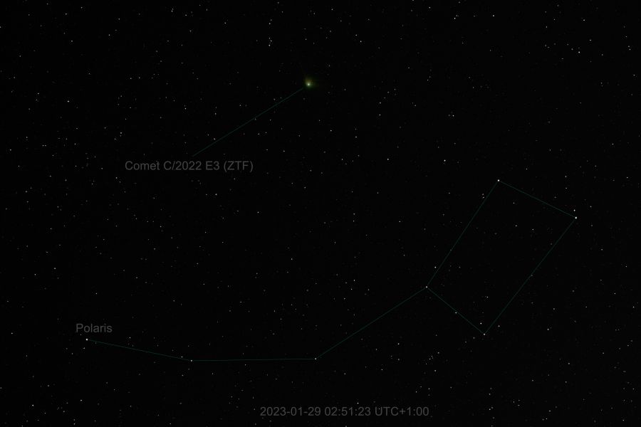 La cometa C/2022 ER (ZTF) e la stella Polare