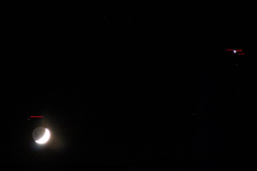 Luna e Giove, congiunzione