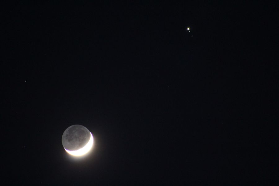 Luna e Giove in congiunzione