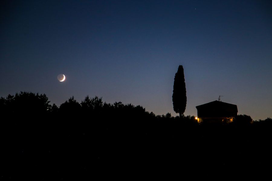 Falce di Luna con luce cinerea