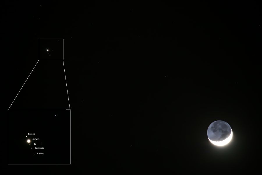 CONGIUNZIONE LUNA-GIOVE del 13 marzo 2024