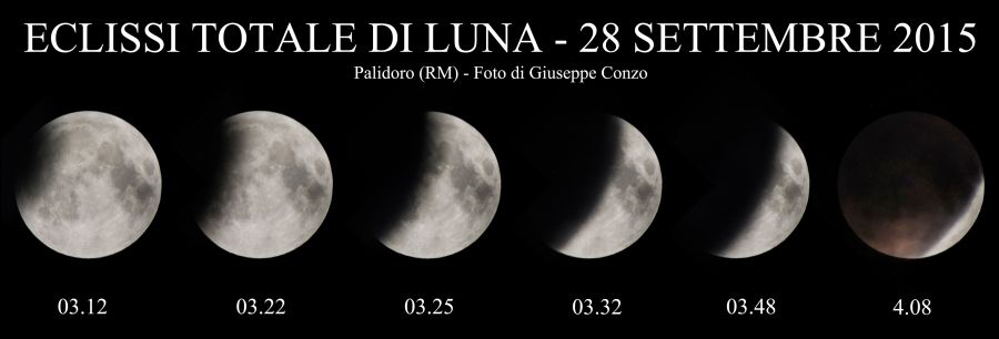 Eclissi Totale di Luna (Sequenza) – 28 settembre 2015