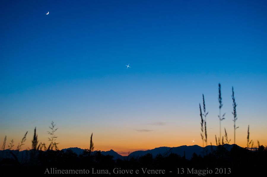 Allineamento Luna, Giove, Venere