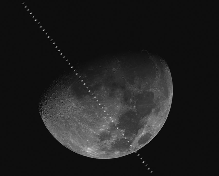 Transito ISS sulla Luna