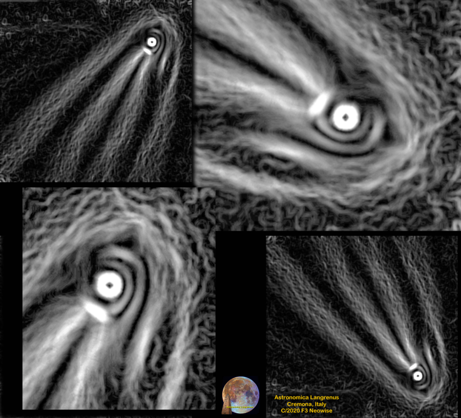 Strutture spiraliformi nucleo C/2020 F3 Neowise