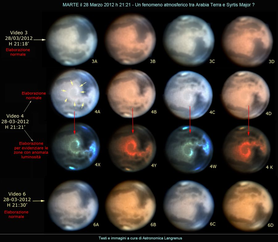 Fenomeno luminoso su Marte intorno a Syrtis Major il 28/03/2012