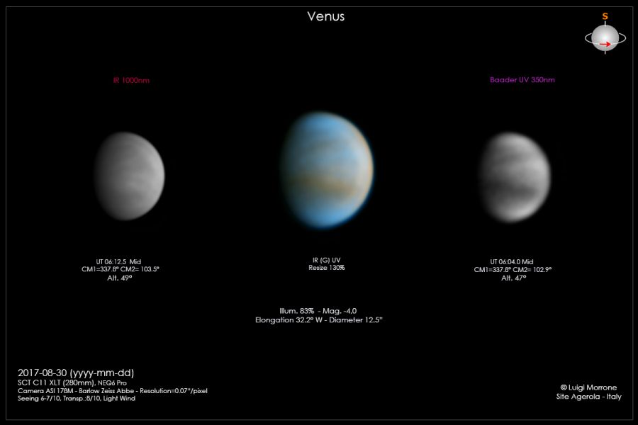 Venere in UV e IR