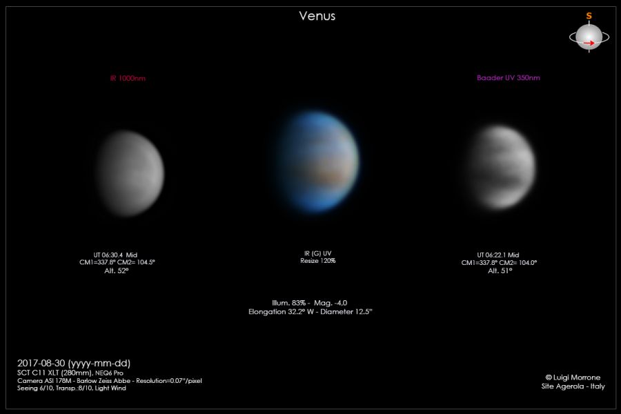 Venere in Ir e UV