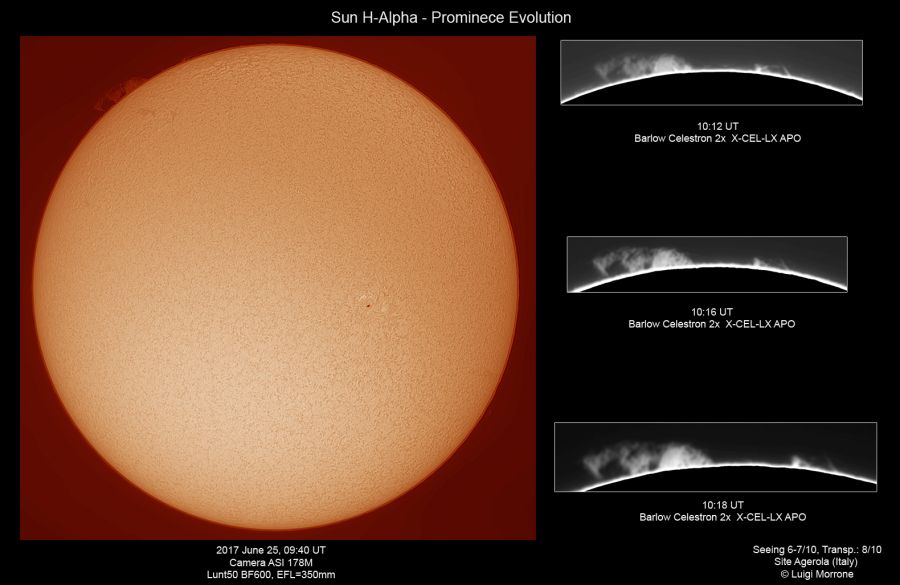 Sole H-alpha – Evoluzione Protuberanza