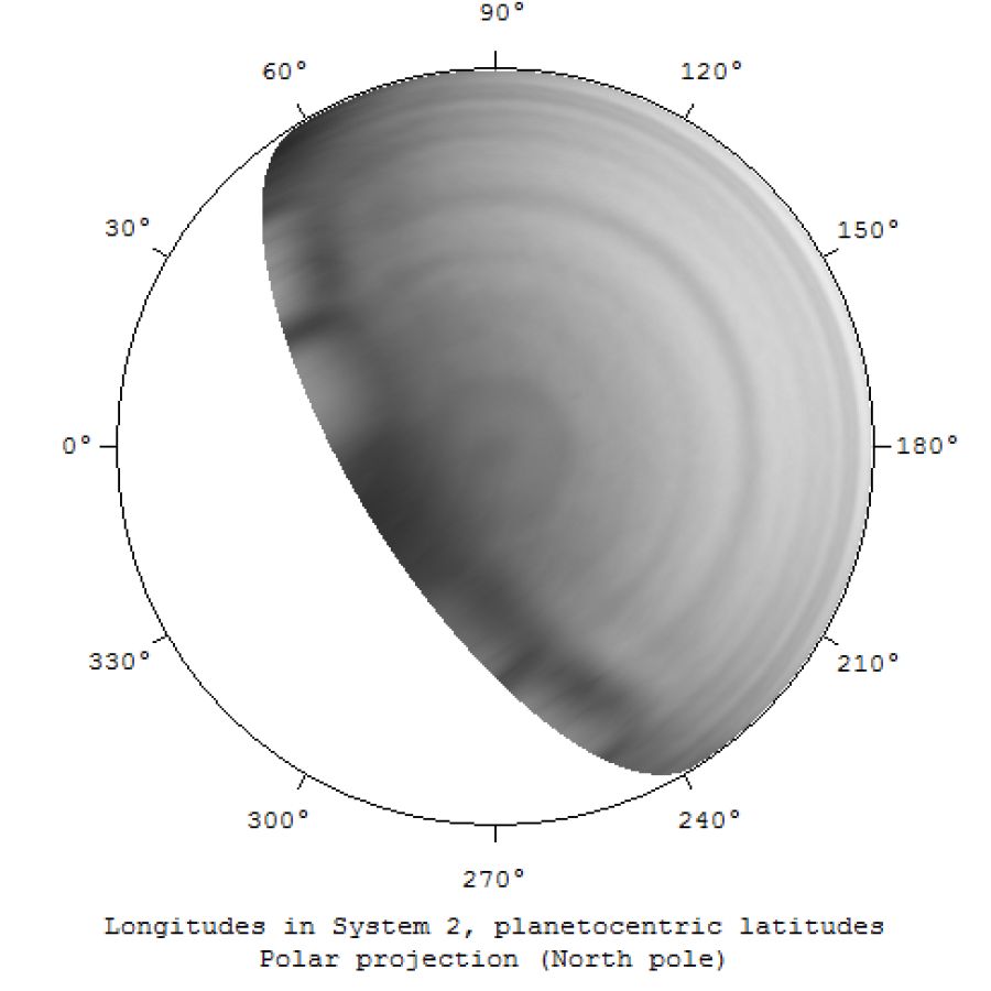 Saturno-Esagono Polare Nord-Mappa Polare