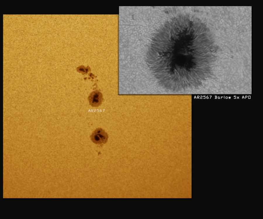 Macchia Solare AR2567 – Granulazione Fotosferica