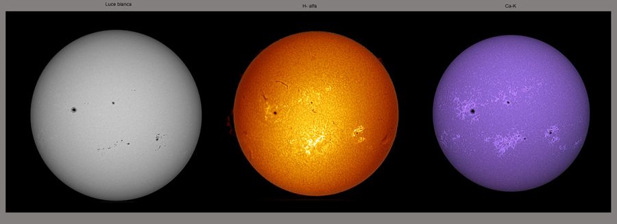 Sole con tre filtri diversi