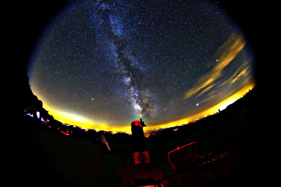 Via Lattea, Marte, Saturno e Giove dal Monte Labro nella Maremma Toscana