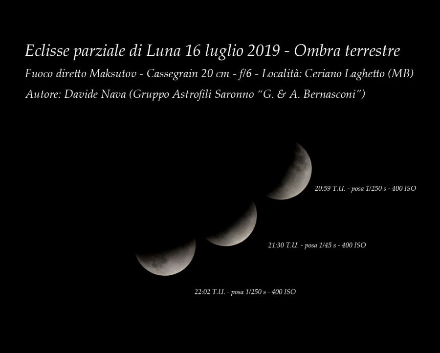 Eclisse parziale di Luna 16 luglio 2019 – Ombra terrestre