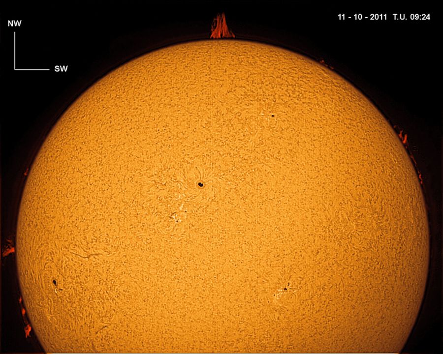 Sole con macchie e protuberanze