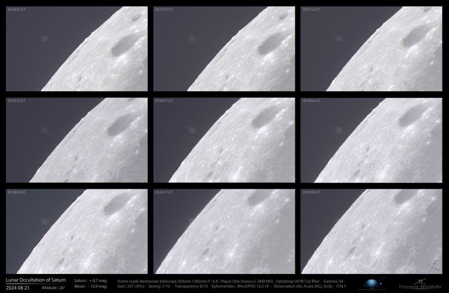 Occultazione lunare di Saturno – 21 Agosto 2024