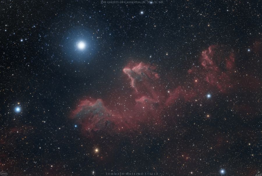 IC 59 e IC 63 fantasmi di Cassiopea