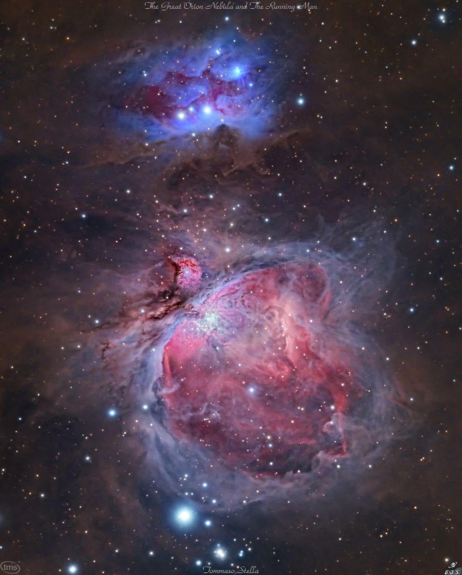 The Great Orion nebula and The Running man (M42, M43, NGC1977)