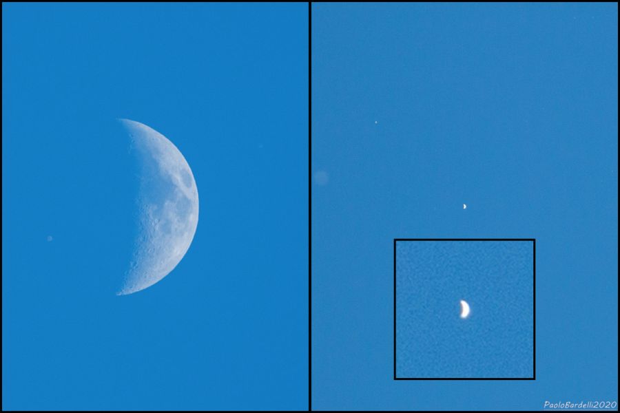 Luna e Venere a metà pomeriggio