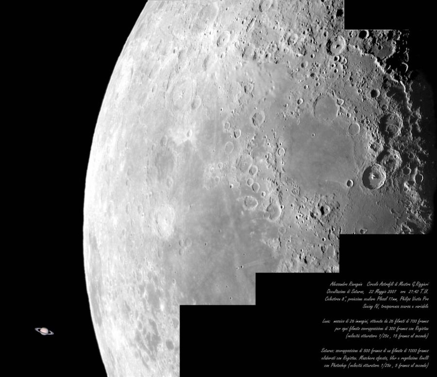 Occultazione Saturno e Mosaico Luna