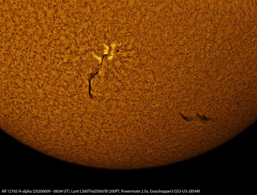 AR 12765 in H-alpha