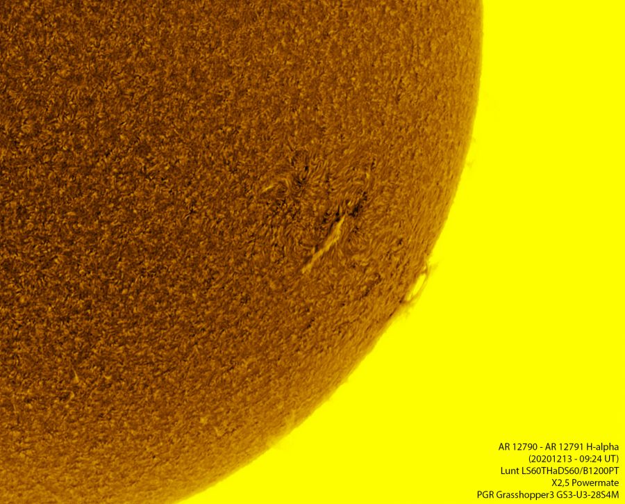 AR12790-AR12791 in H-alpha