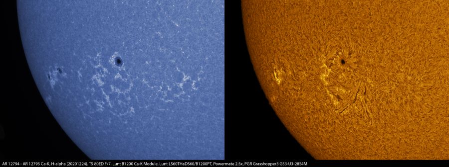 AR12794-AR12795 in Ca-K e H-alpha