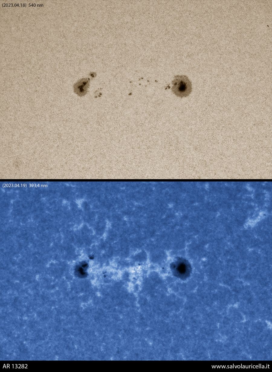 AR 13282 in luce bianca e Ca-K