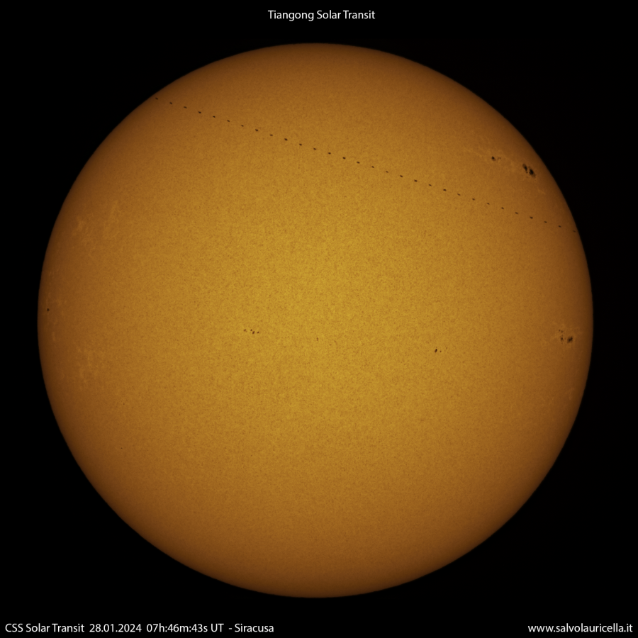 La Tiangong transita sul Sole