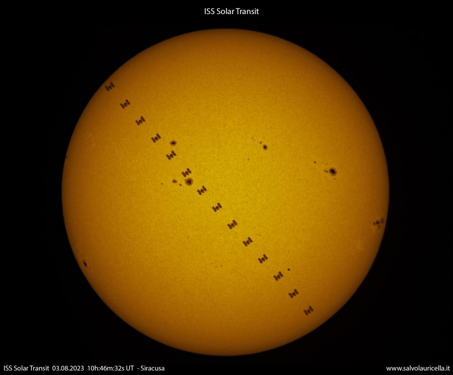 La ISS transita sul Sole