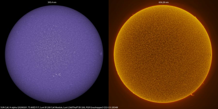 Sole in CaK e H-alpha