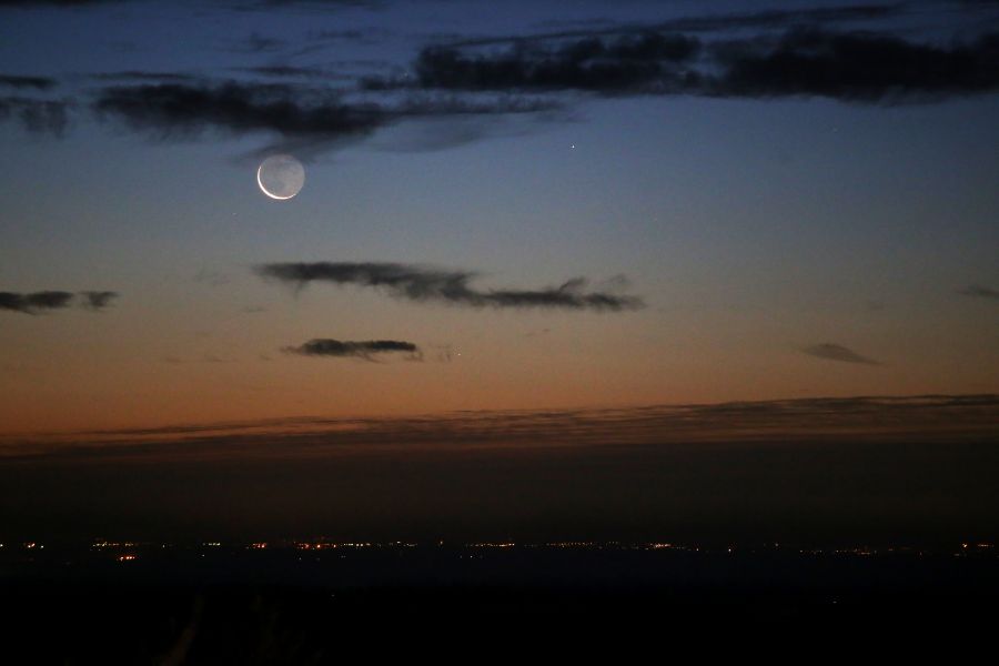 Congiunzione Luna, Saturno e Mercurio