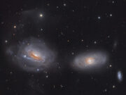 Le galassie NGC3169 & NGC3166 Immagine finale di gruppo, ottenuta sovrapponendo in modo pesato i contributi di 15 partecipanti del team