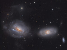 Le galassie NGC3169 & NGC3166 Immagine finale di gruppo, ottenuta sovrapponendo in modo pesato i contributi di 15 partecipanti del team