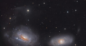 Le galassie NGC3169 & NGC3166 Immagine finale di gruppo, ottenuta sovrapponendo in modo pesato i contributi di 15 partecipanti del team