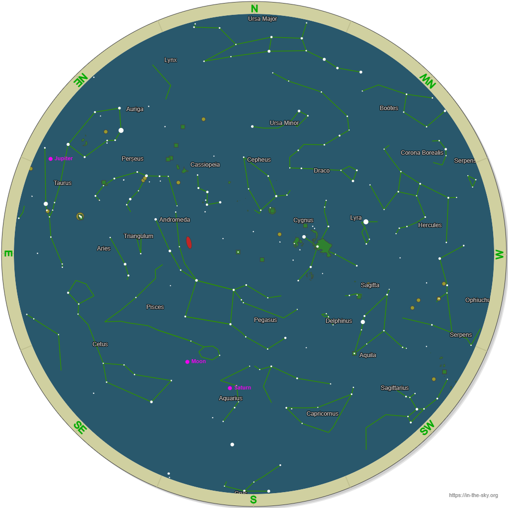 Mappa del cielo di Ottobre